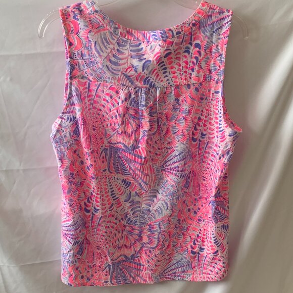LILLY PULITZER Sea You Soon Dev Knit Top in Raz Berry Sz LARGE - Picture 5 of 5